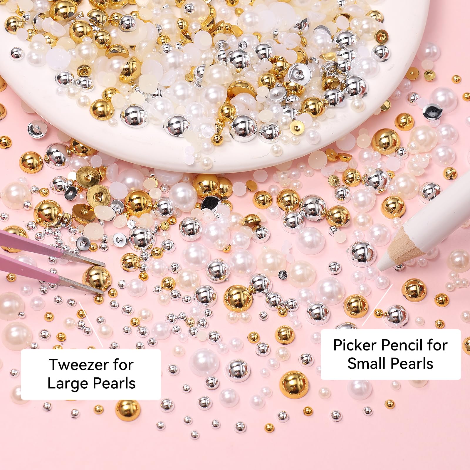 Top down view of the three divided nail charm storage boxes