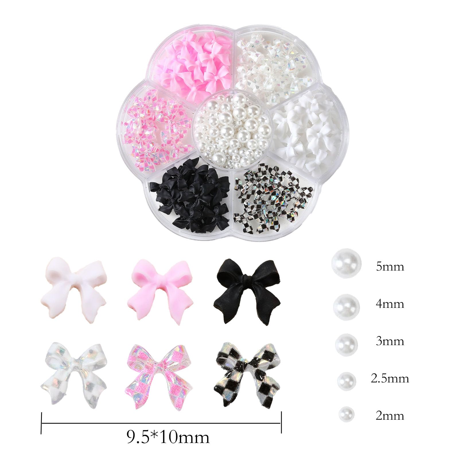 Professional DIY manicure kit with bow and pearl decorations