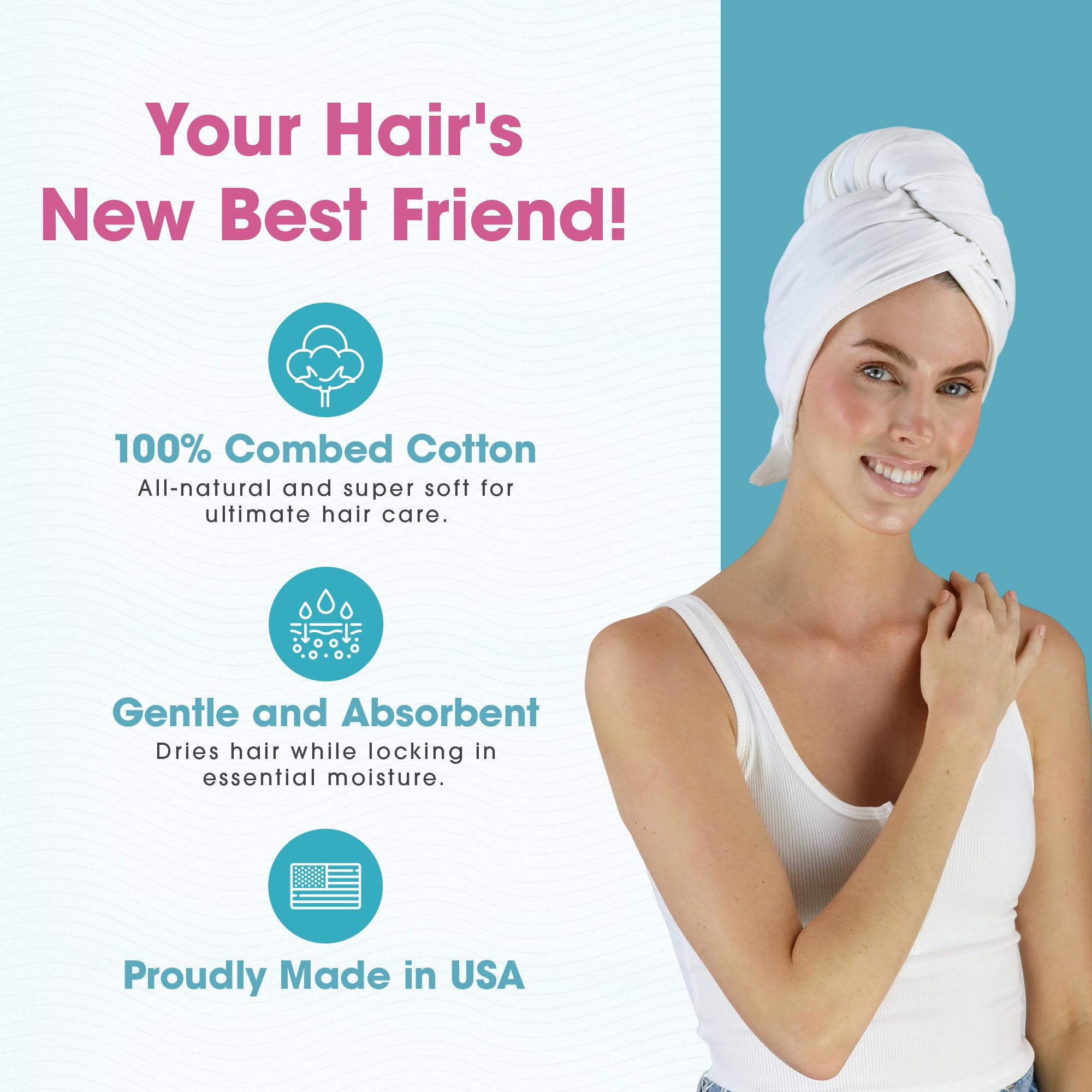 Hair RePear cotton hair towel wrap for curly hair