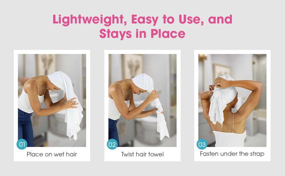 Hair RePear towel demonstrating plopping technique