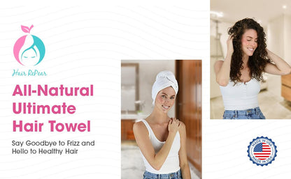 Hair RePear absorbent hair towel packaging