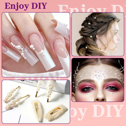 Professional nail art pearls for creative DIY projects