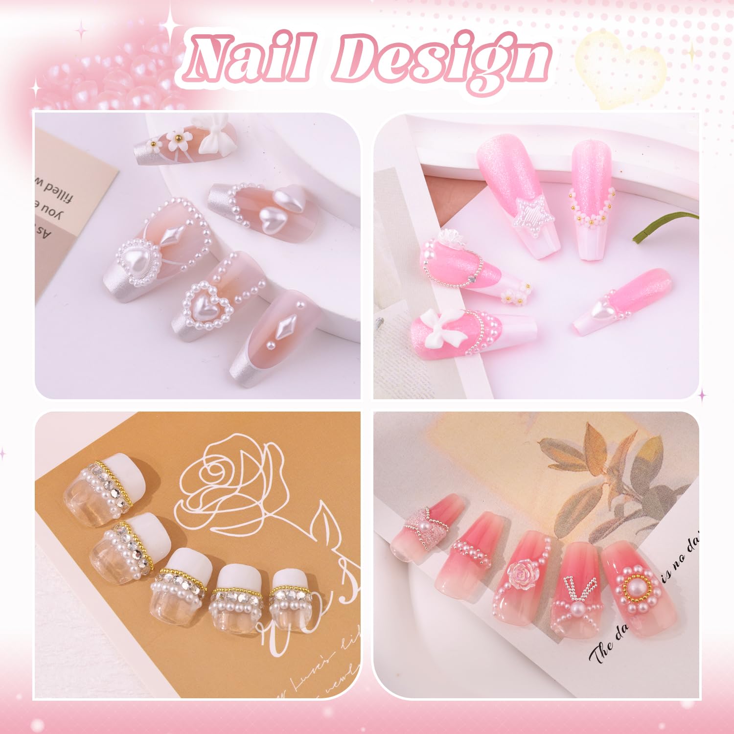 Open storage box showing organized nail art bead grids