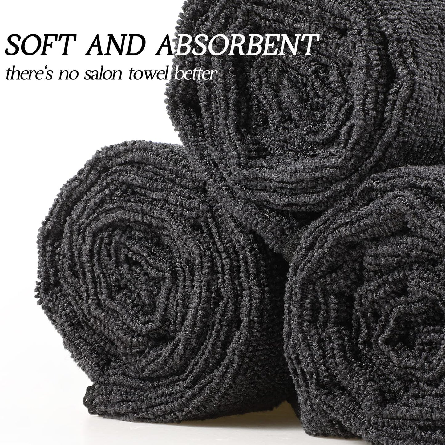 Stack of 26 black bleach resistant salon towels