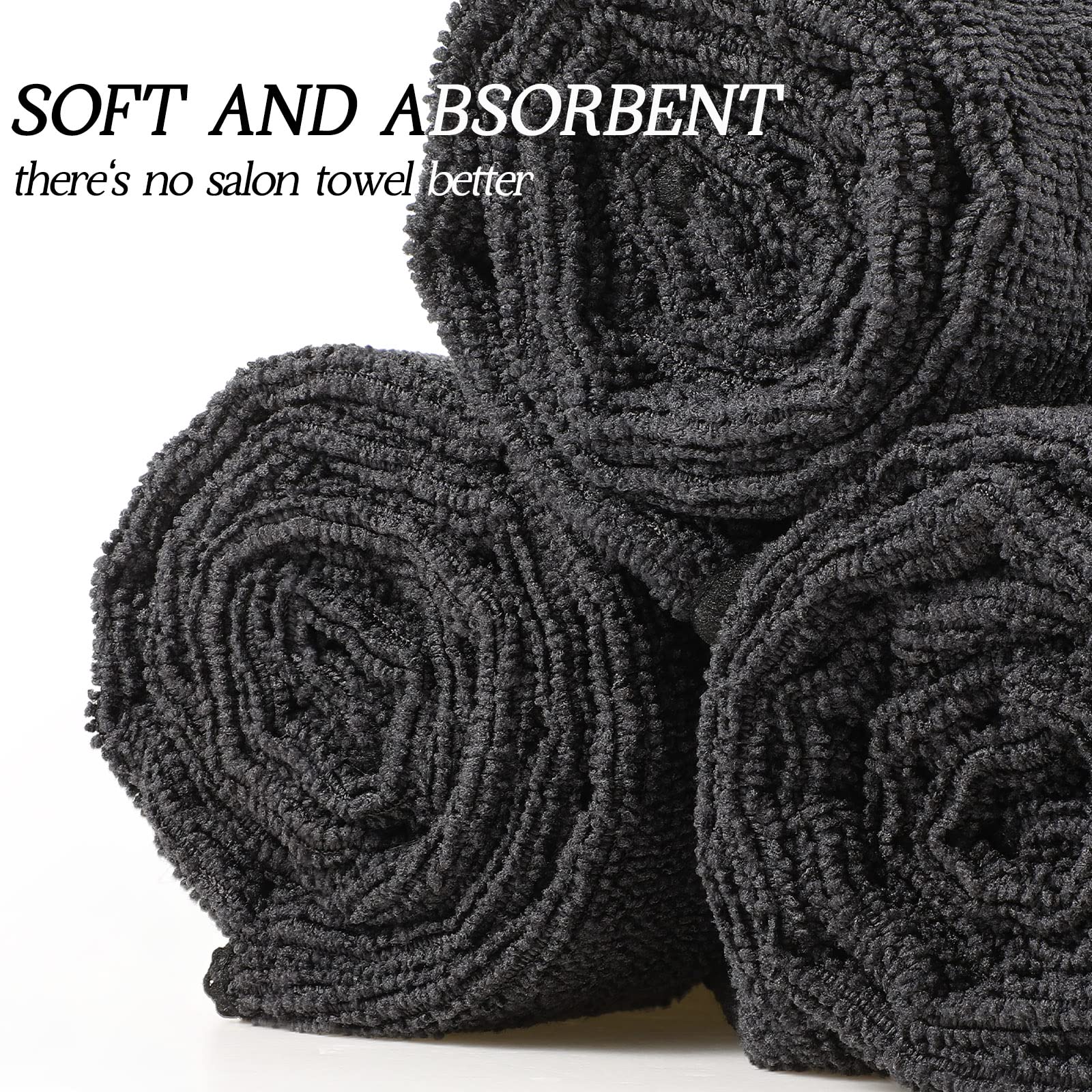 Stack of 26 black bleach resistant salon towels