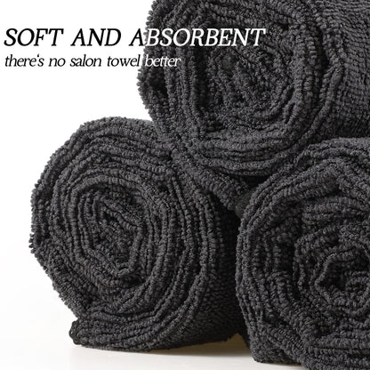 Stack of 26 black bleach resistant salon towels