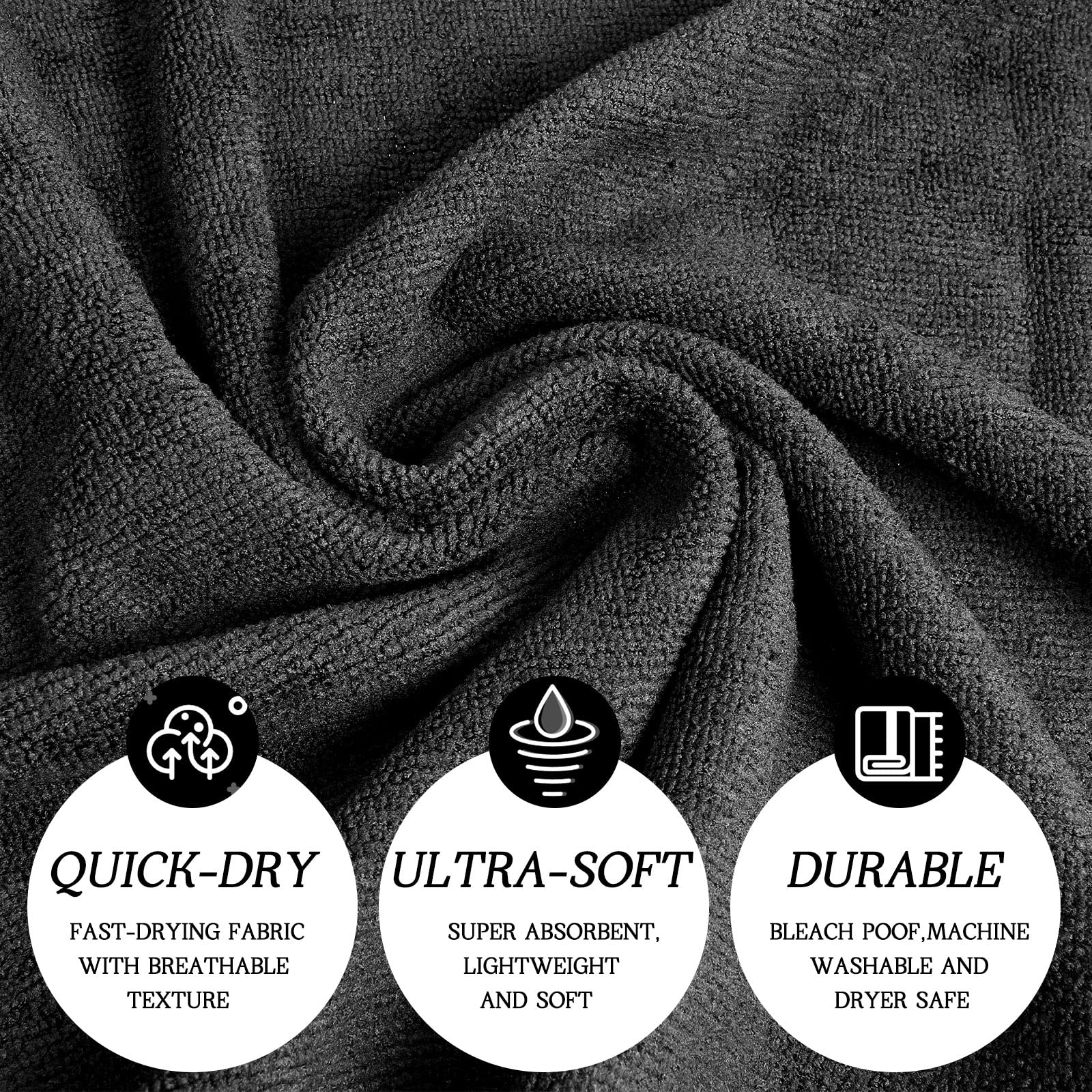 Close up of Shimeyao microfiber salon towel fabric texture