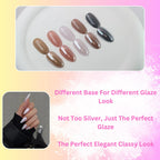 The Nails Bae white pearl chrome powder container with sponge applicator