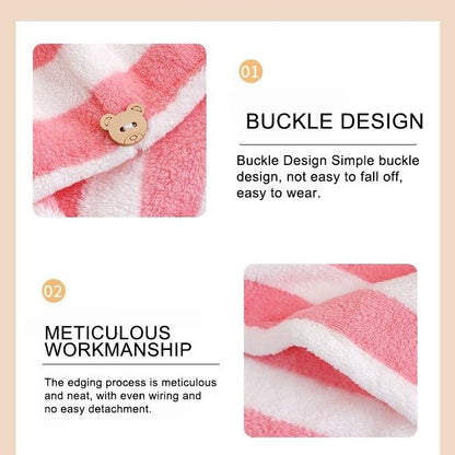 Soft absorbent hair drying cap with elastic strap