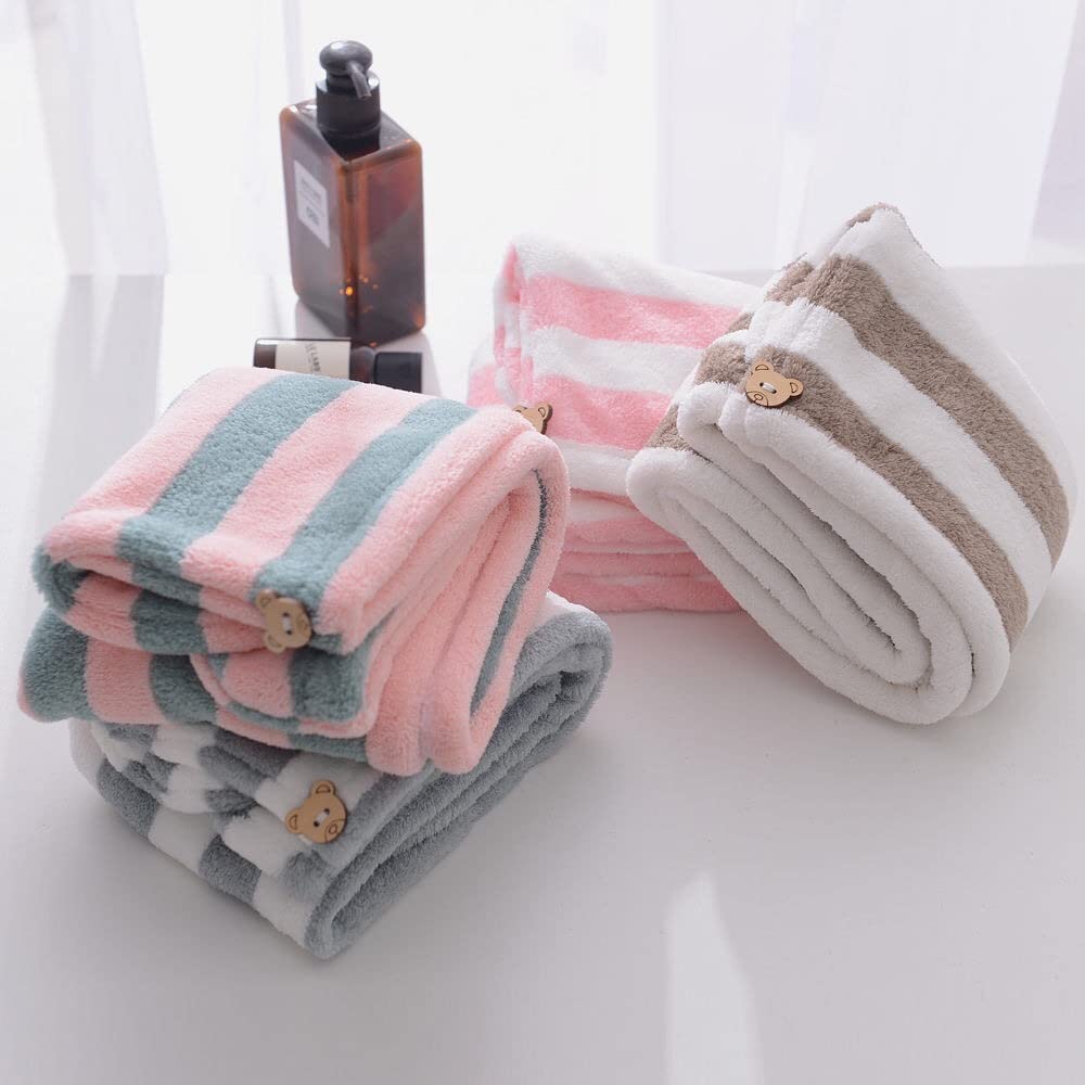 Two-tone hair towel wrap for long hair maintenance