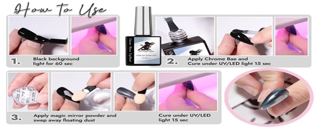 Side profile and branding label on The Nails Bae glaze chrome jar