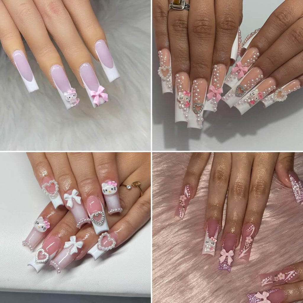 Complete 290 pieces manicure decoration set layout by Rythsans.