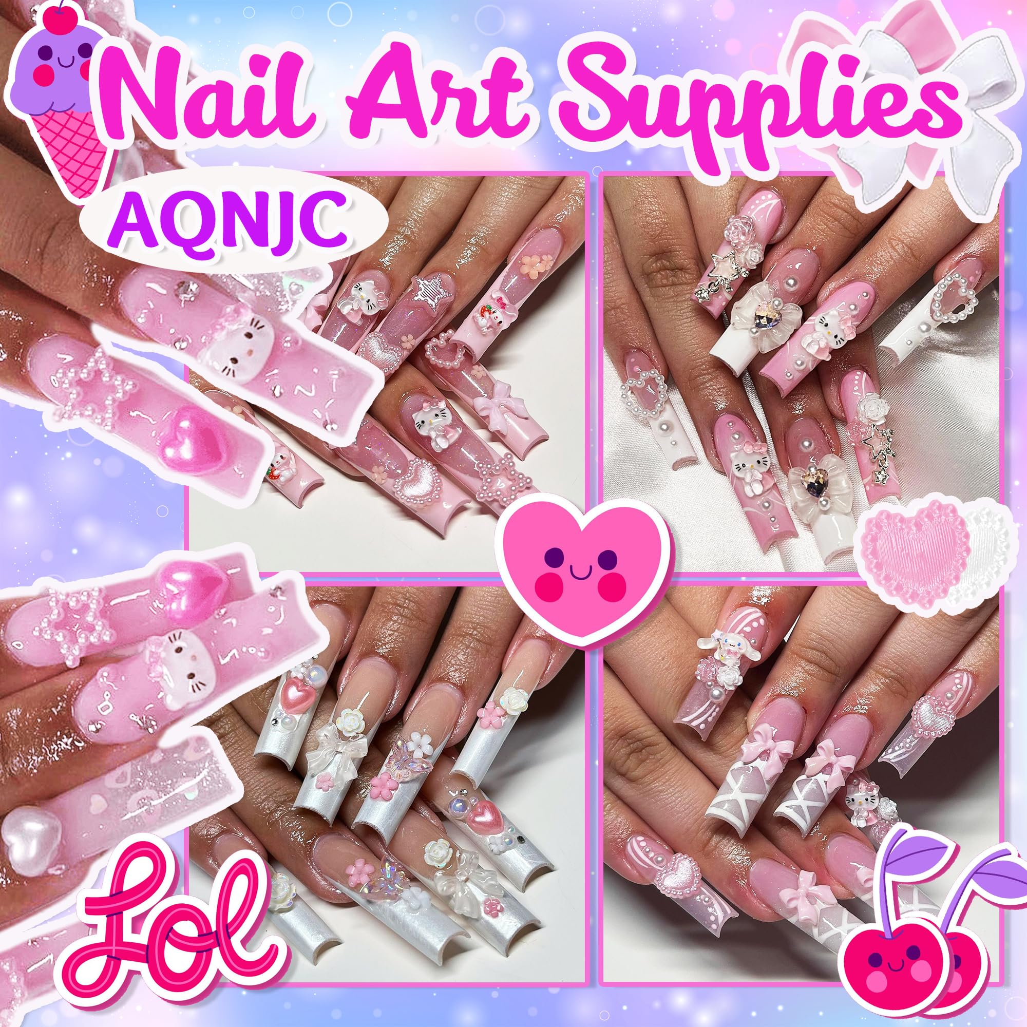 Precision tweezers included with 3D nail charm kit