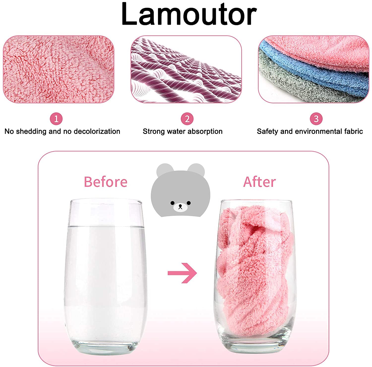 Child wearing Lamoutor absorbent dry hair cap