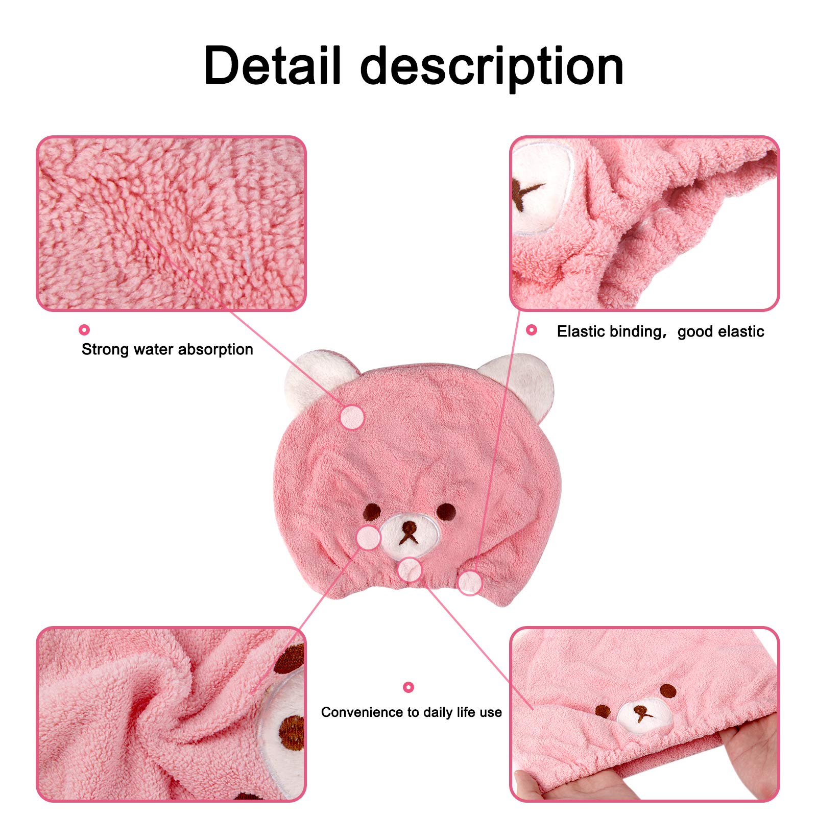 Detail of Lamoutor hair towel elastic cord mechanism