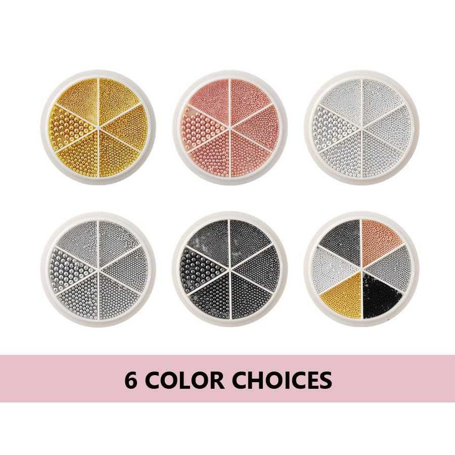 Close up of 0.8mm to 1.5mm nail art metal studs