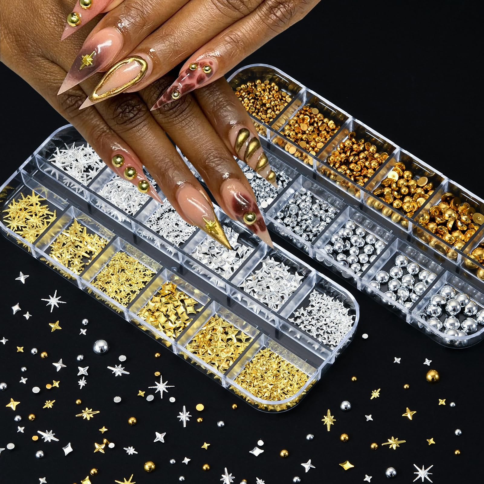 Full contents of the 8 box nail design kit