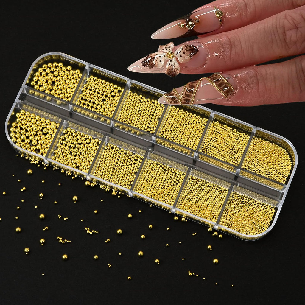 Close up view of pearl and caviar bead compartment boxes