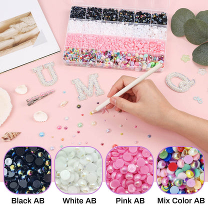 Assorted sizes of Cridoz half round pearls for DIY