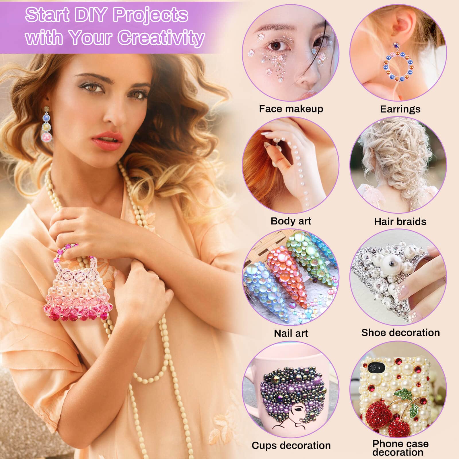 Cridoz imitation pearls for shoe and accessory crafting