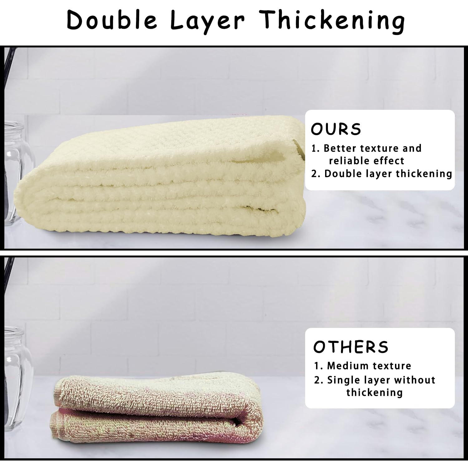 Demonstration of button closure on hair drying towel