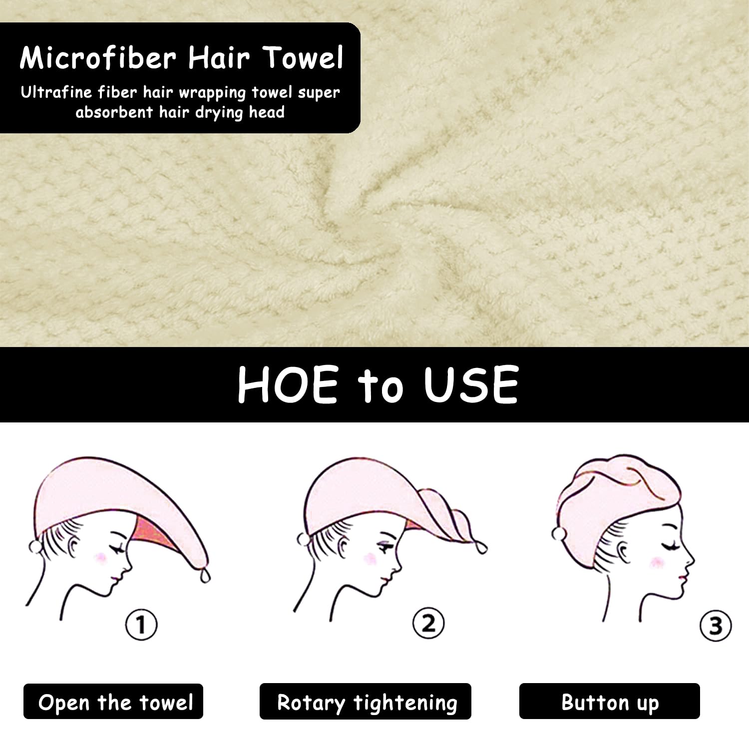 Three pack color options for Yhpdyl hair towels
