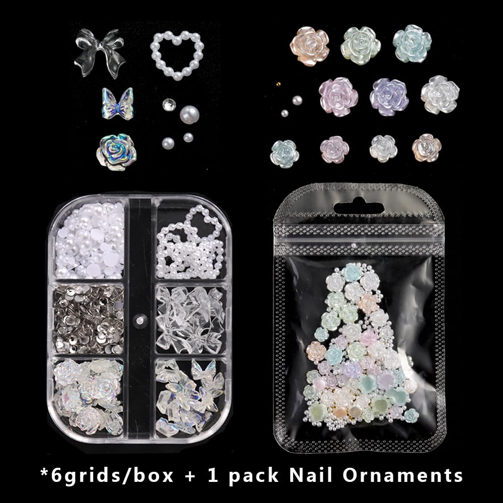 Resin bowknot ribbons for acrylic nail art