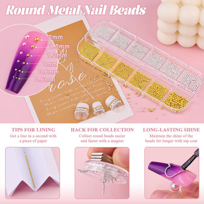 Close up of 3D colorful flower charms for nail art
