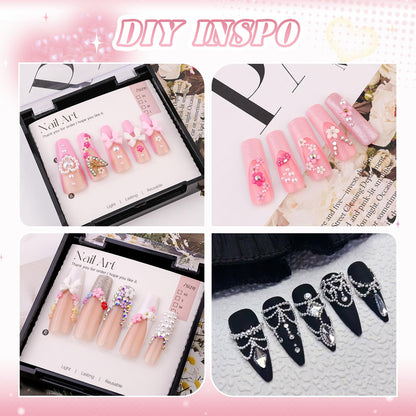 White flatback pearls for professional manicure designs