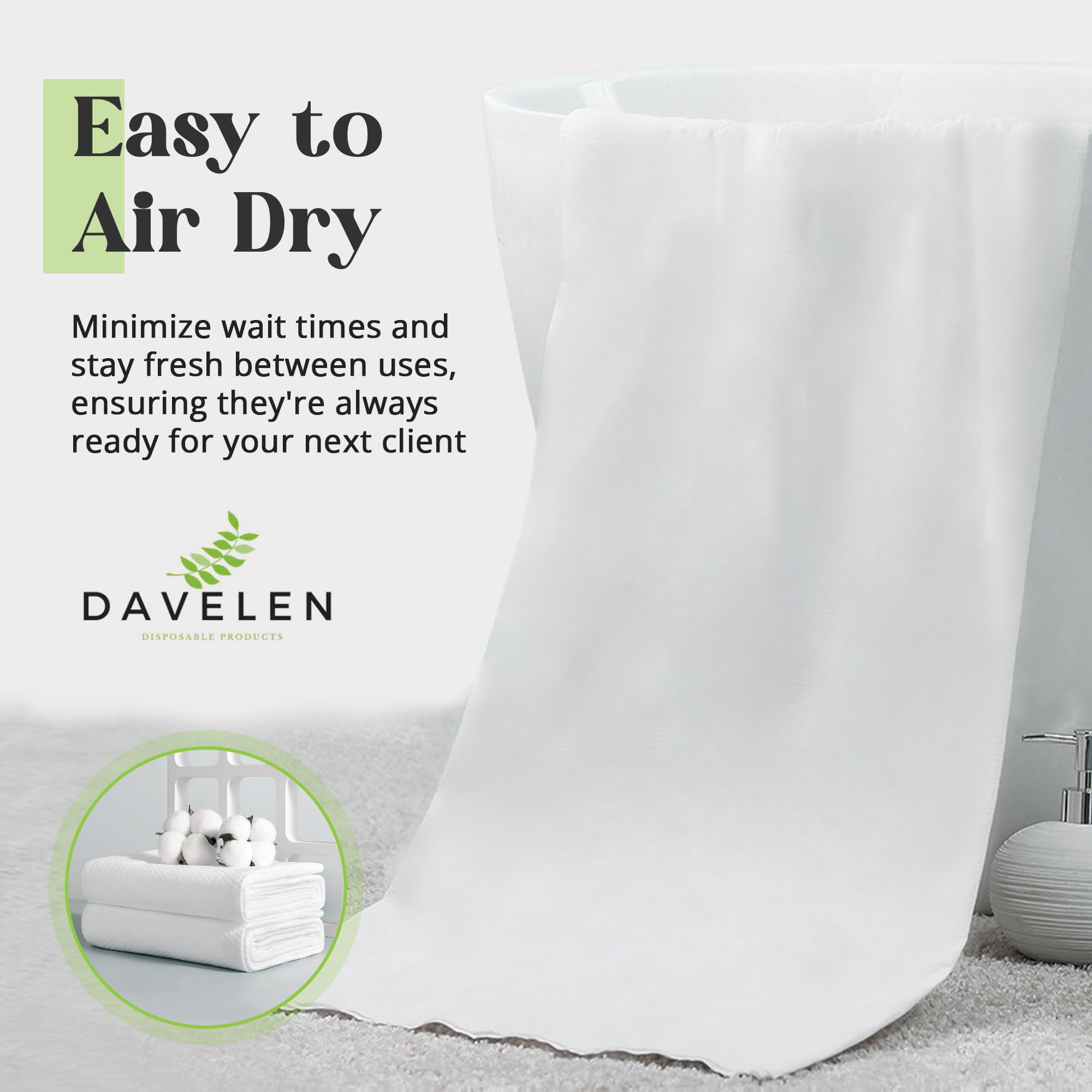 Close up view of Davelen luxury disposable towel material