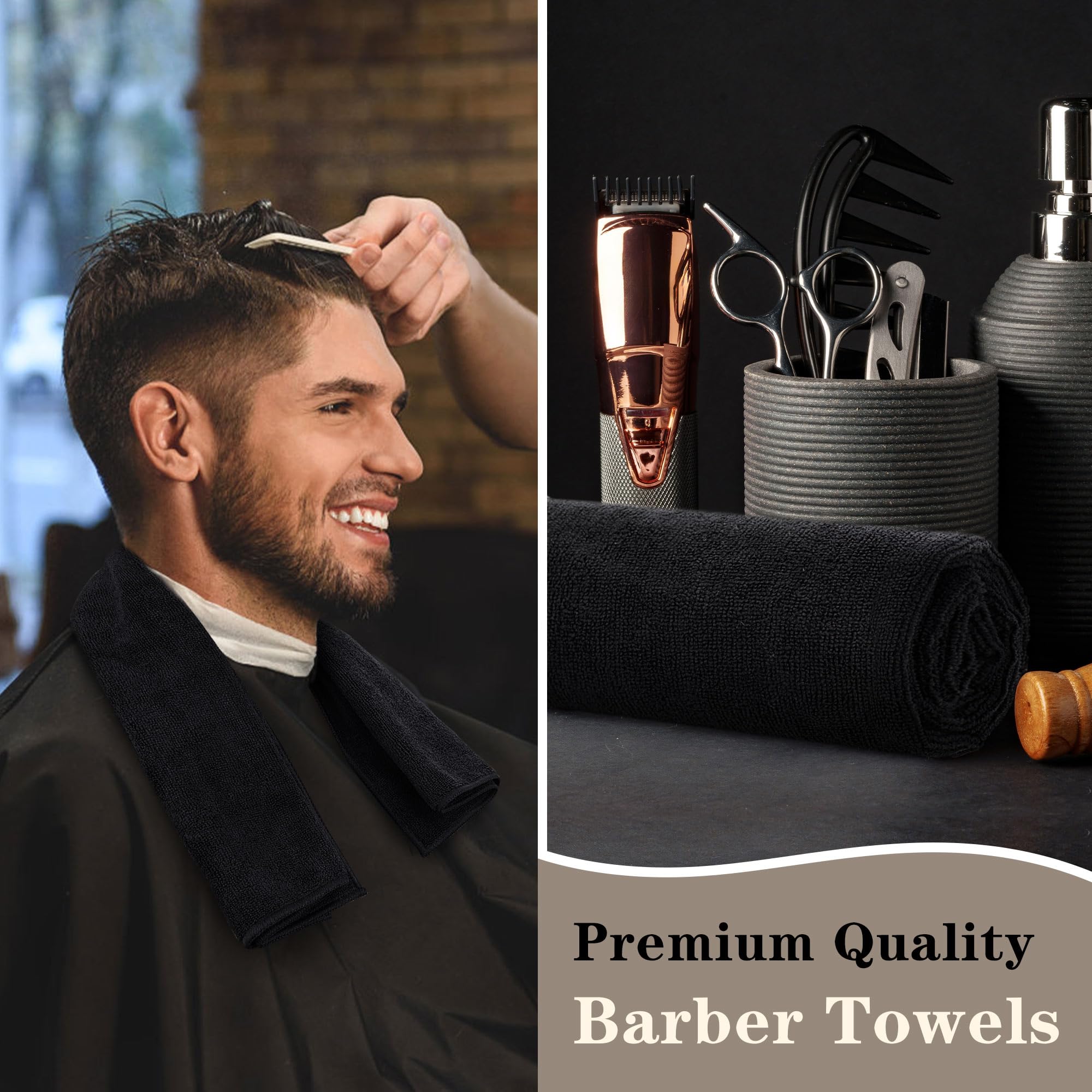 Fixsmith salon hand towels stack in a professional setting
