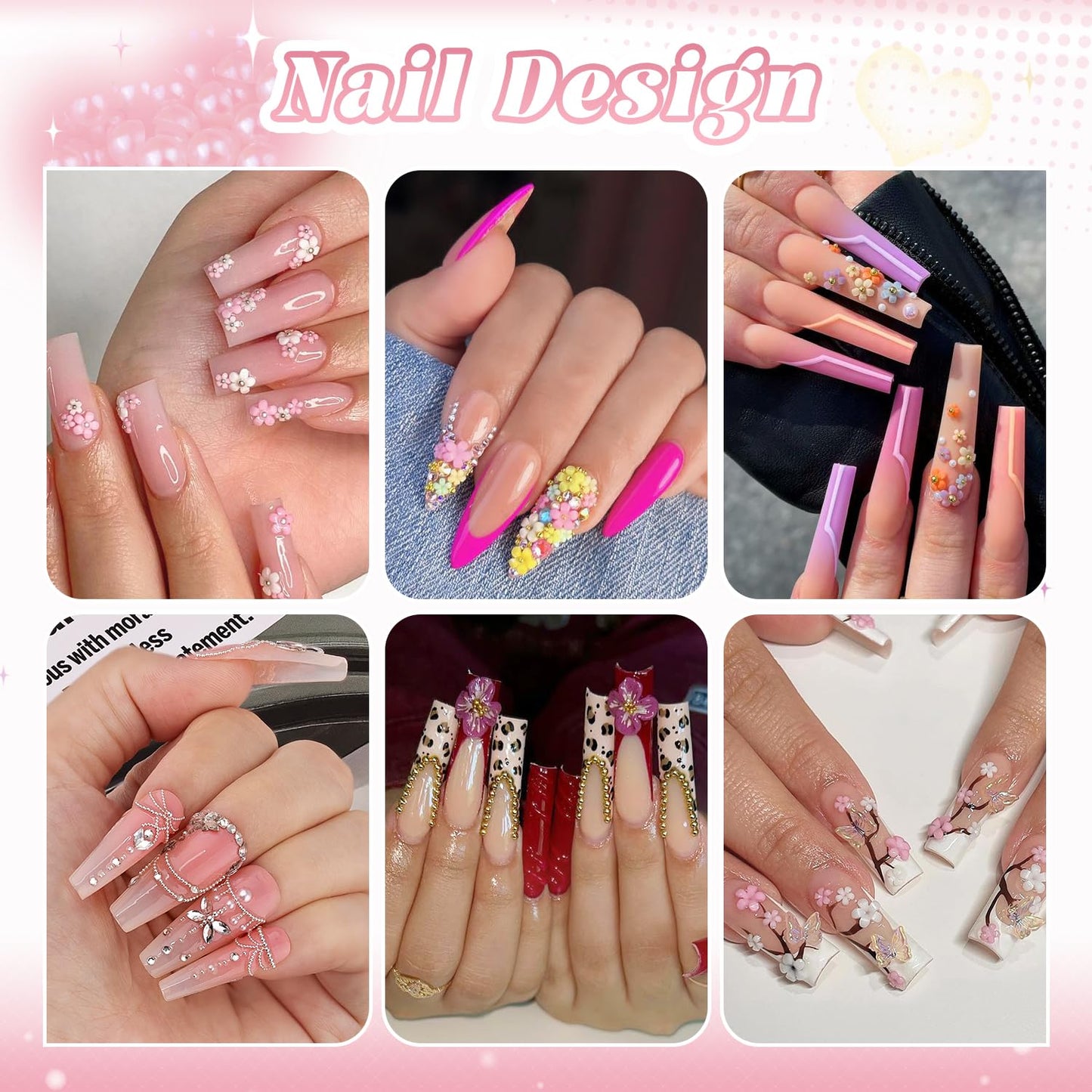 Top view of nail art multi-grid storage container