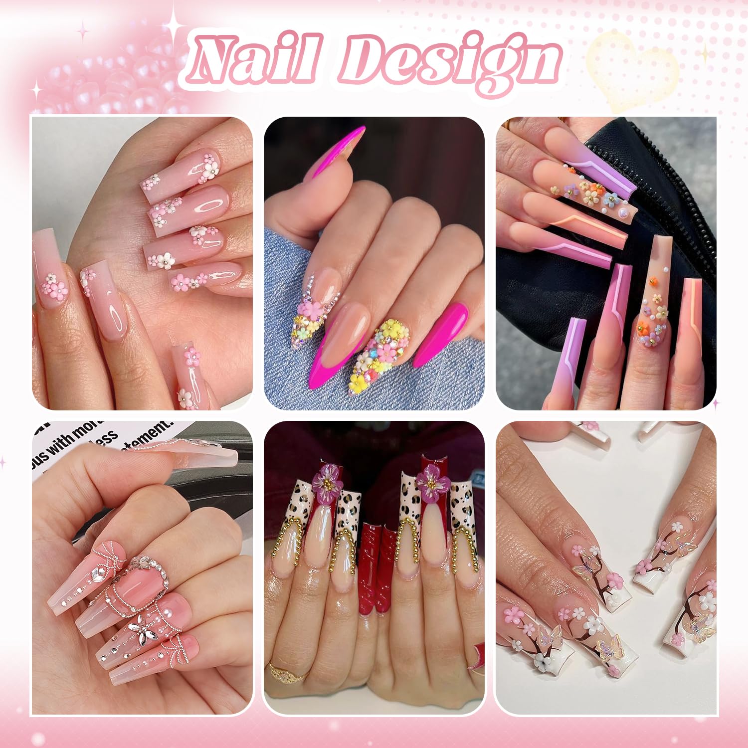 Top view of nail art multi-grid storage container