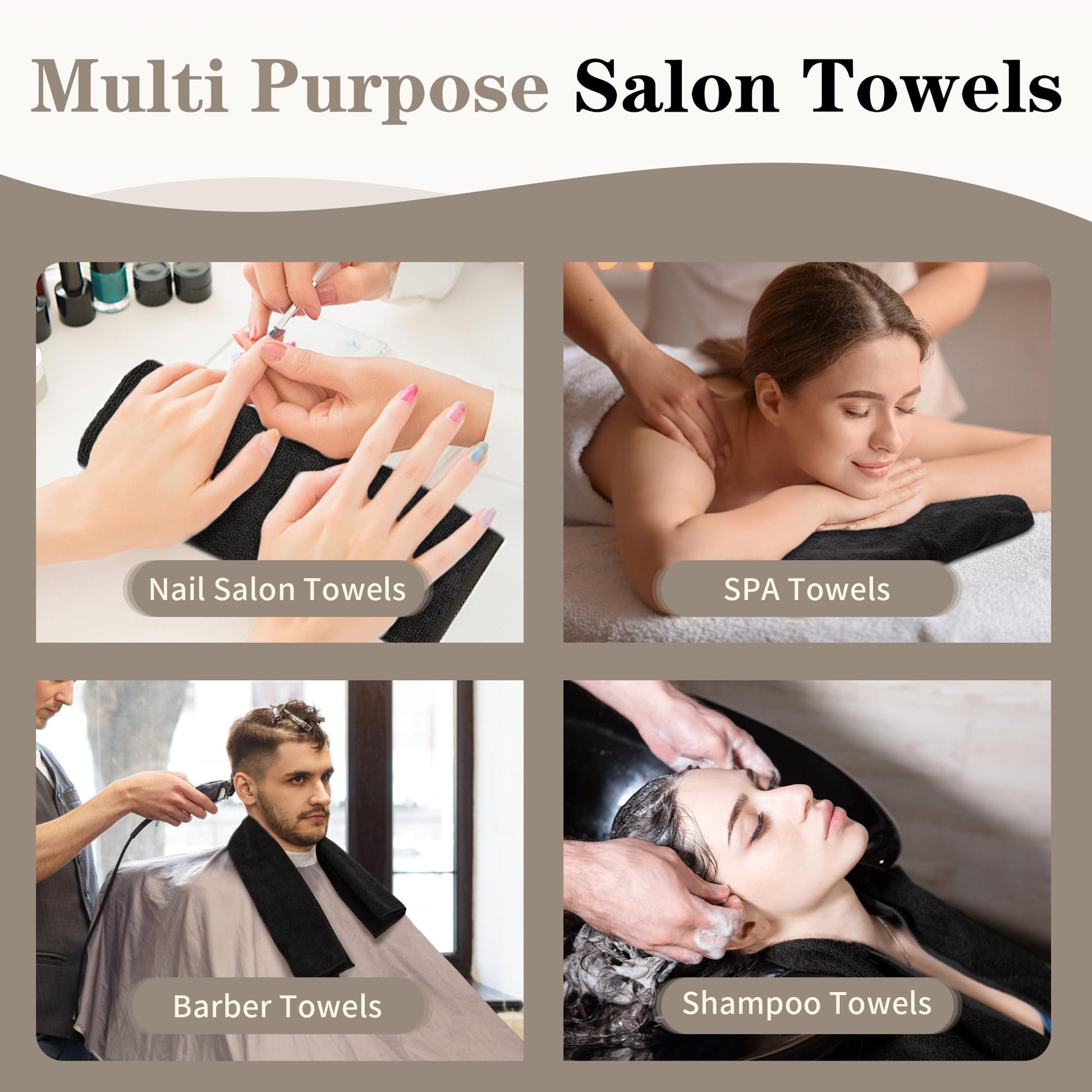 Fixsmith 12 pack salon towels folded for bathroom storage