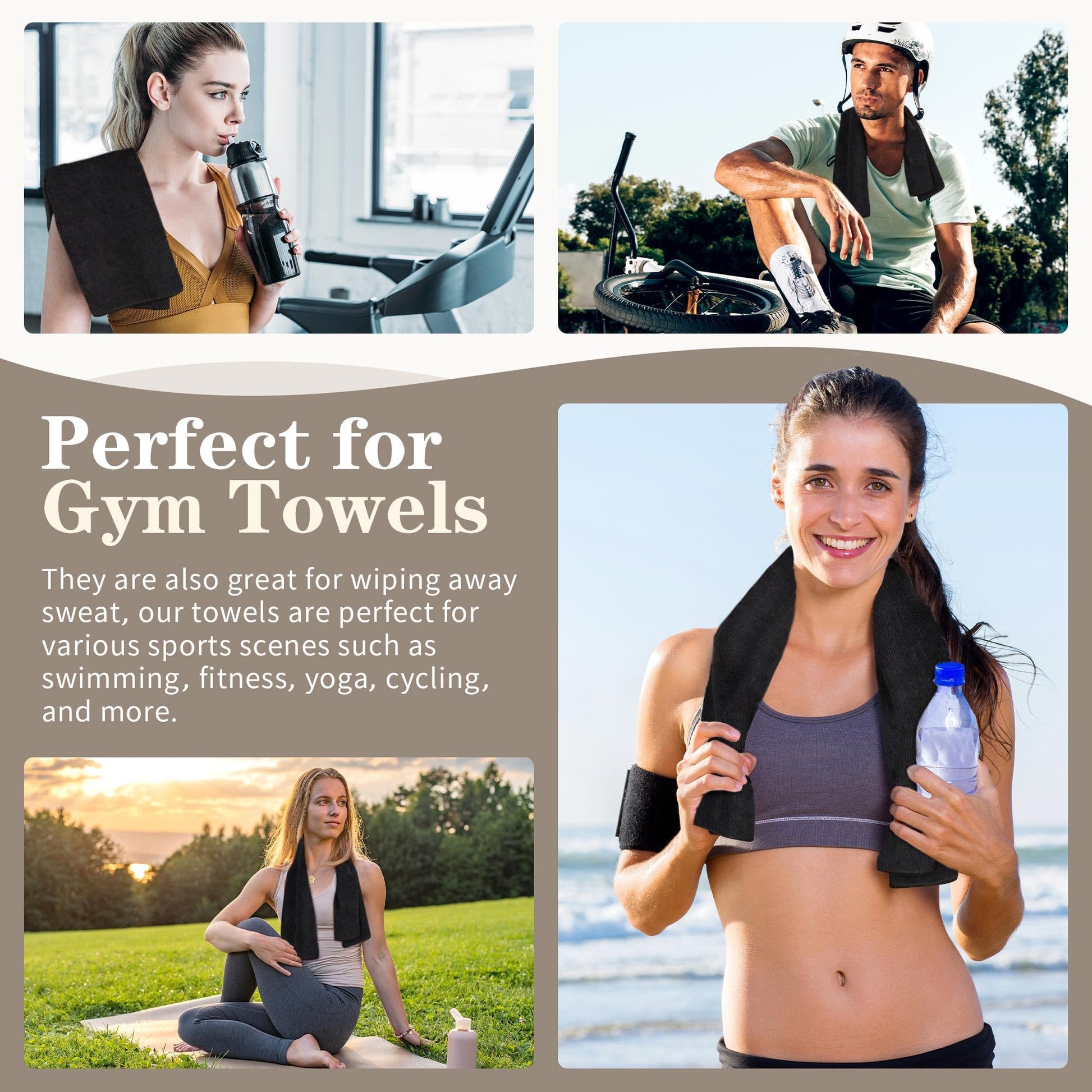 Professional salon display of Fixsmith black microfiber towels