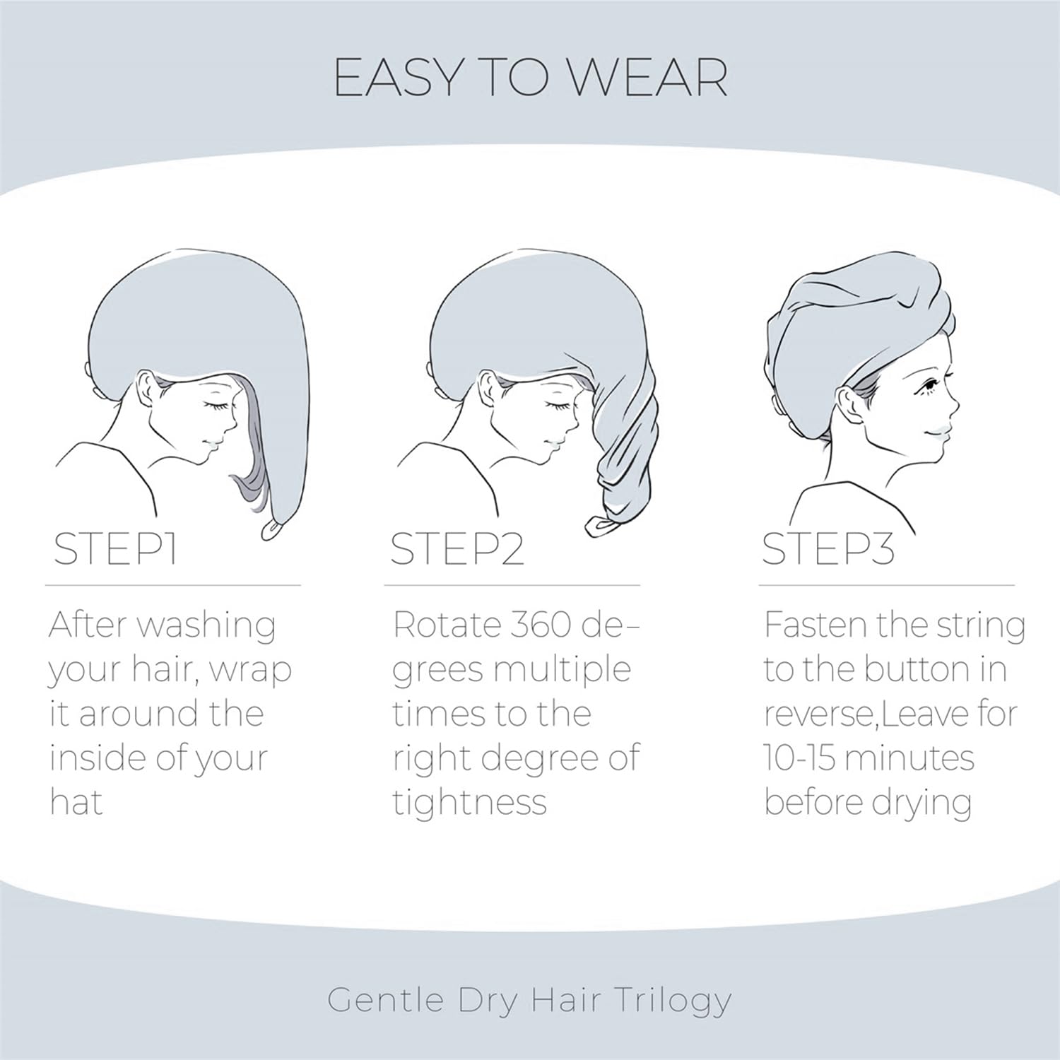 Demonstration of MaopaoBeauty hair towel on long hair