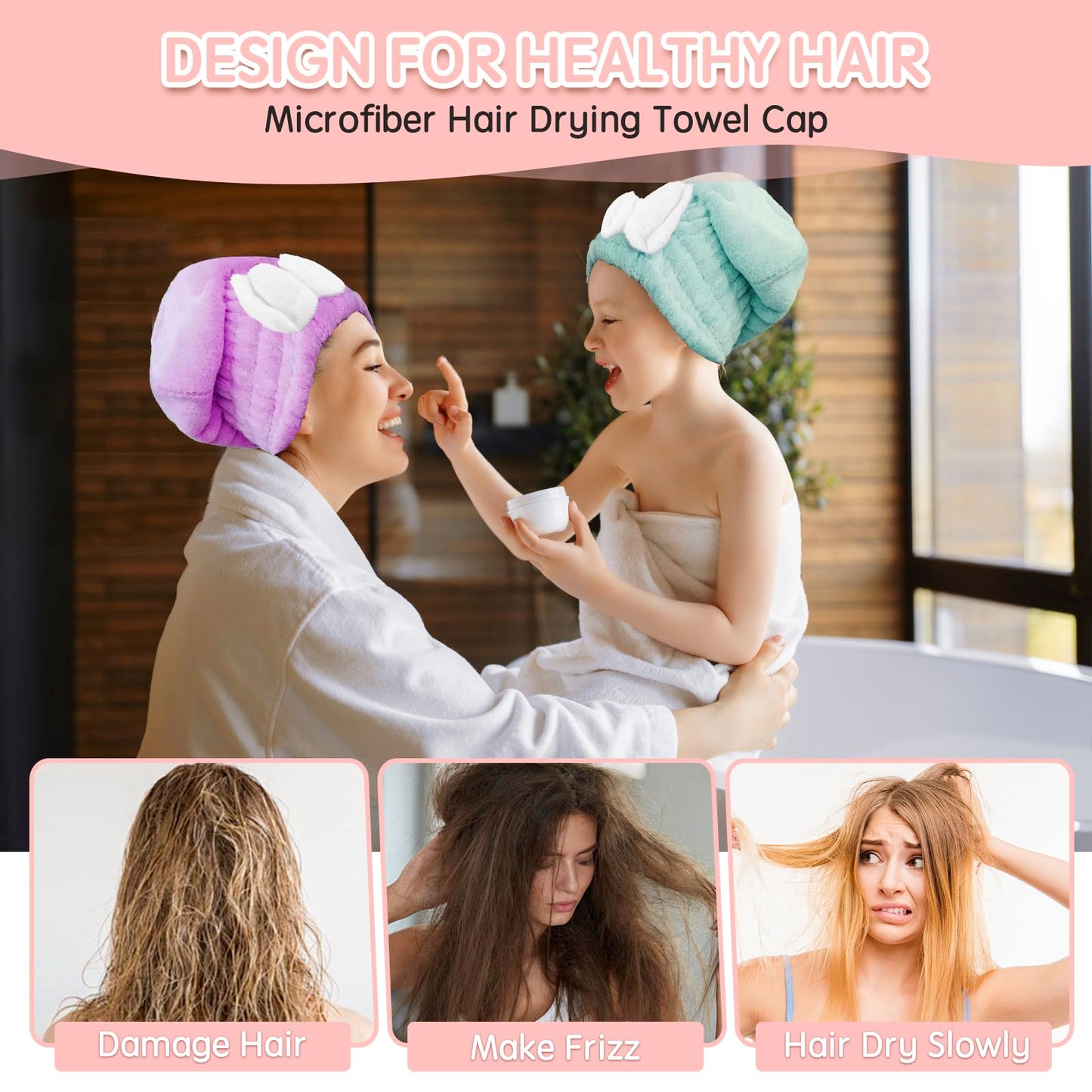 Kldnkig hair towel wrap showing soft microfiber texture