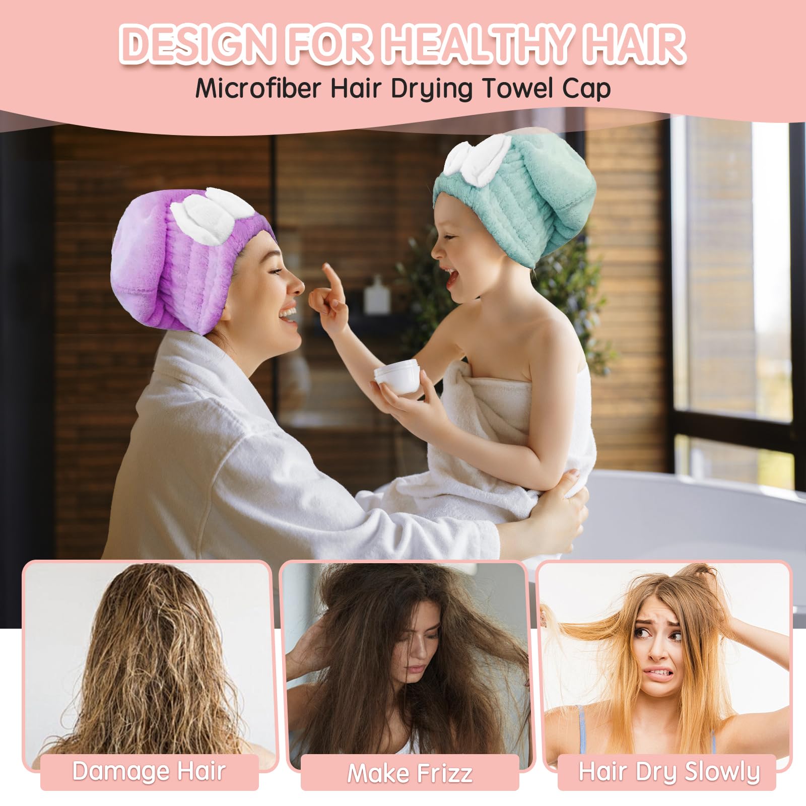 Kldnkig hair towel wrap showing soft microfiber texture