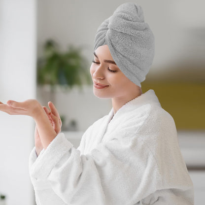 Two pack light gray hair turban set