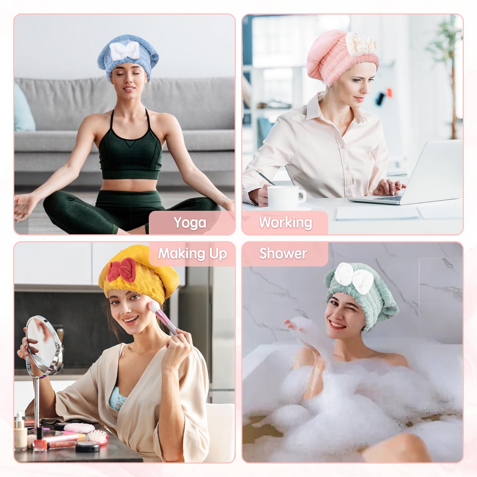 Top view of Kldnkig absorbent hair drying cap