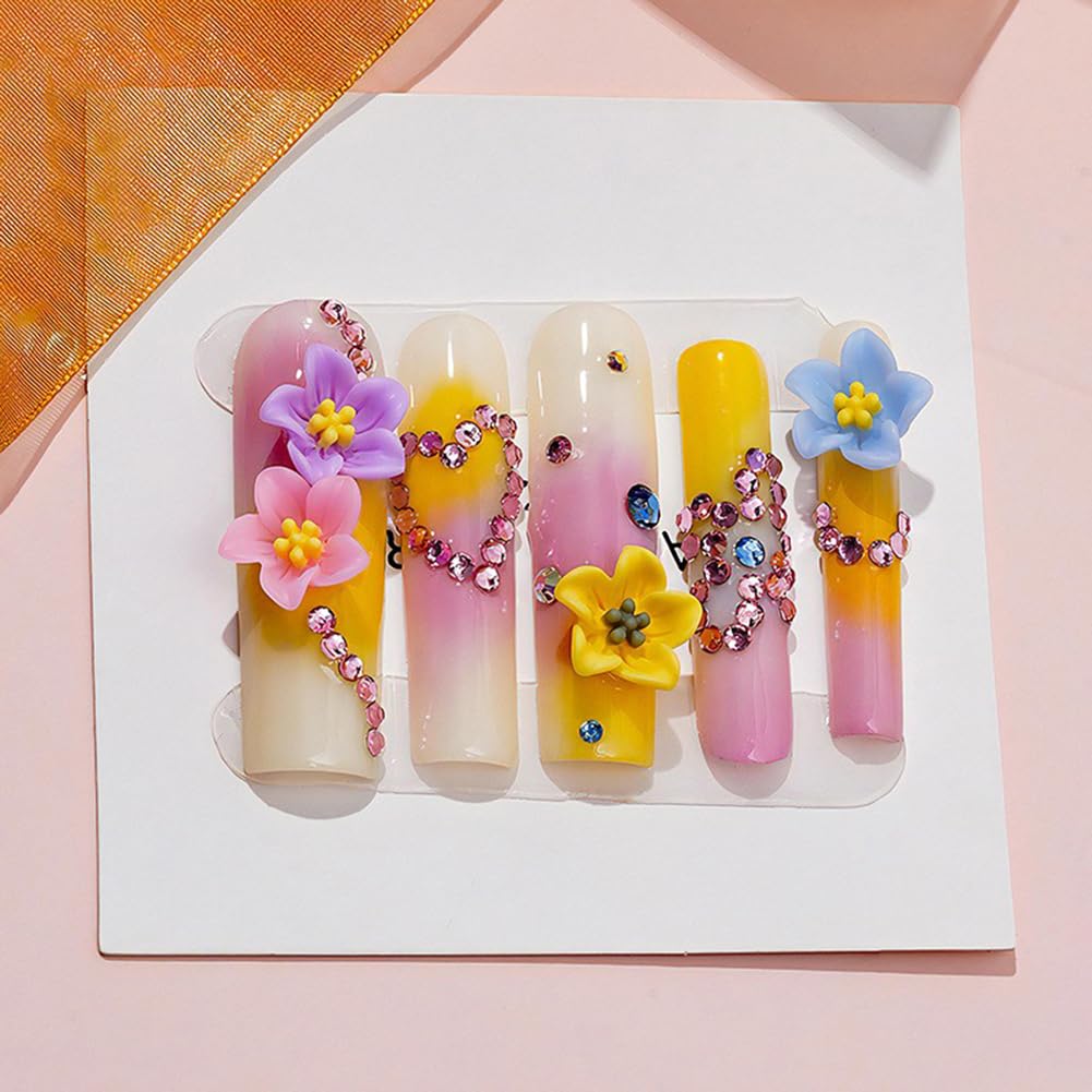 Jaliya nail art kit showing various floral gems and leaves