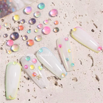 Gradient jelly pearls for professional nail design