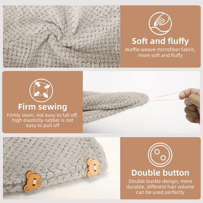 CZZXI hair towel showing button closure mechanism