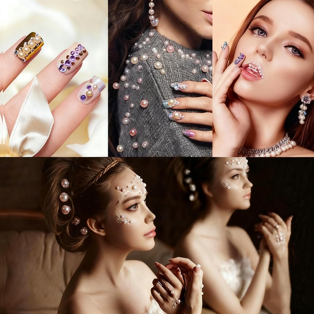 Display of resin round beads and holiday charms for DIY nail supplies