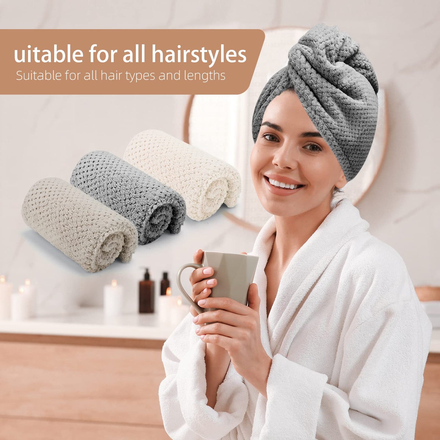 CZZXI anti frizz hair wrap for curly hair