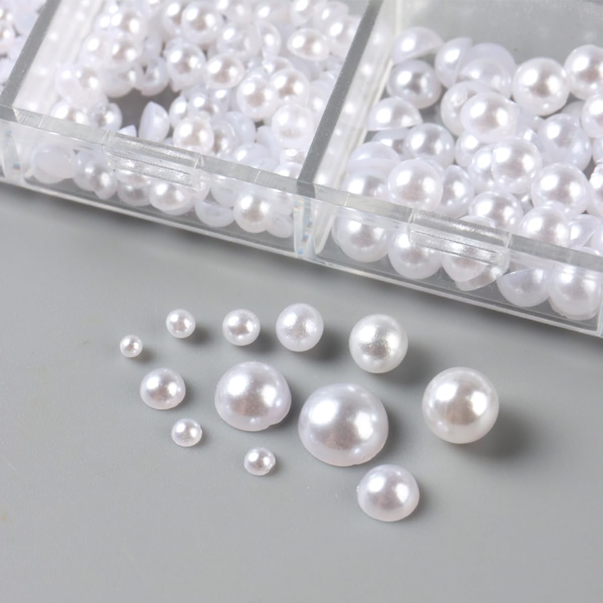 Manicure design inspiration using Vhbie Enterprises pearl charms