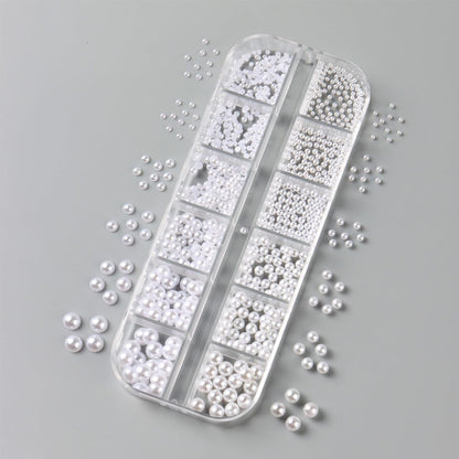 Side profile of 12 grid nail art pearl organizer box