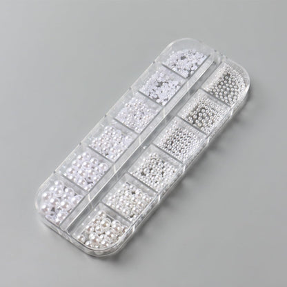 Professional nail art kit containing pearls and application tools