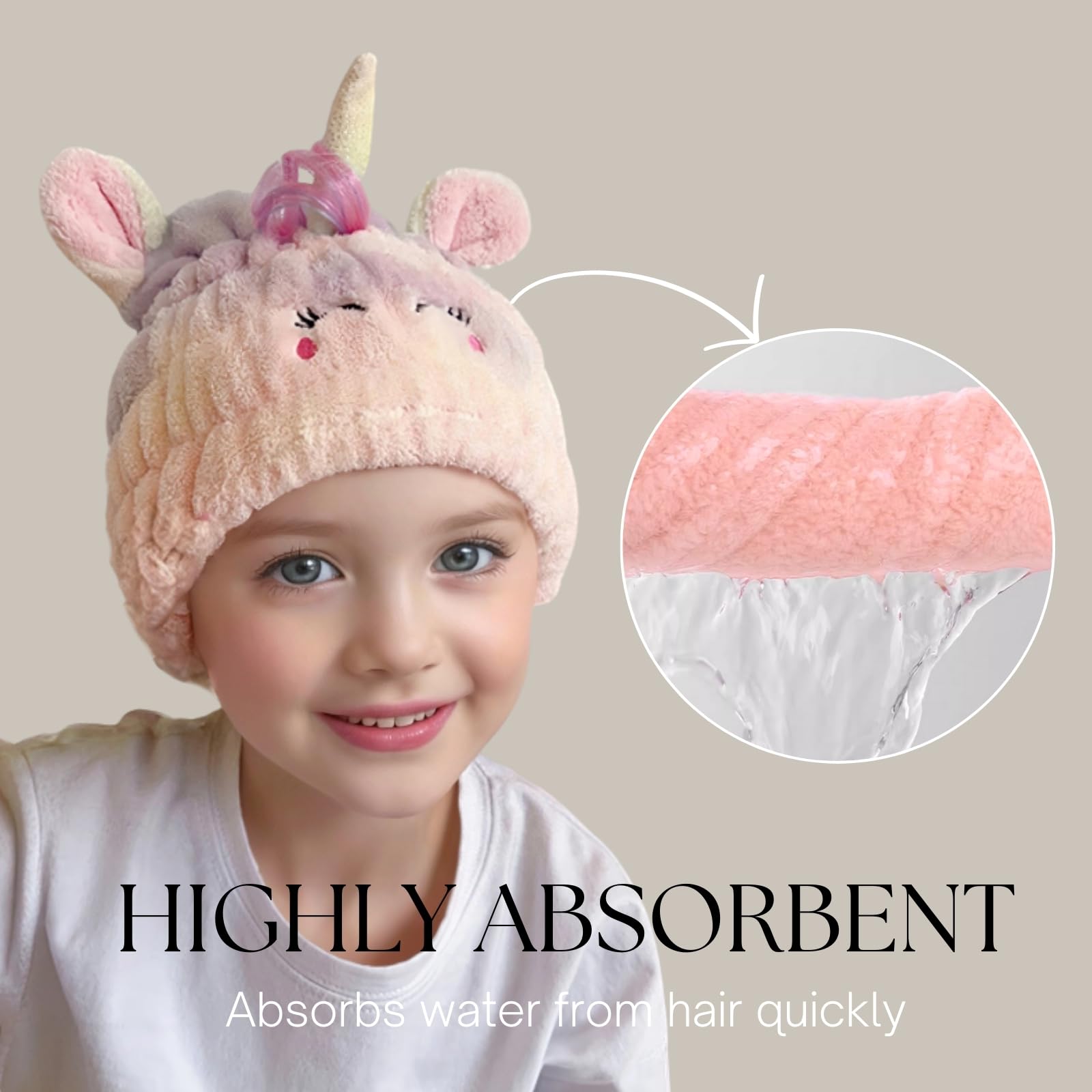 Close up of microfiber fabric texture on kids hair wrap