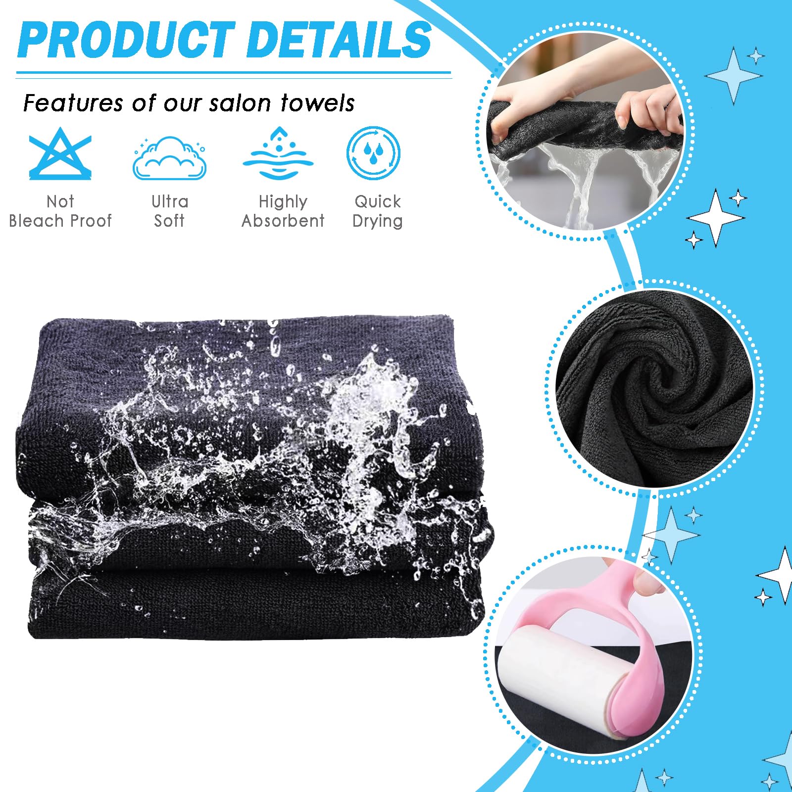 Set of 6 Puomue absorbent towels spread out